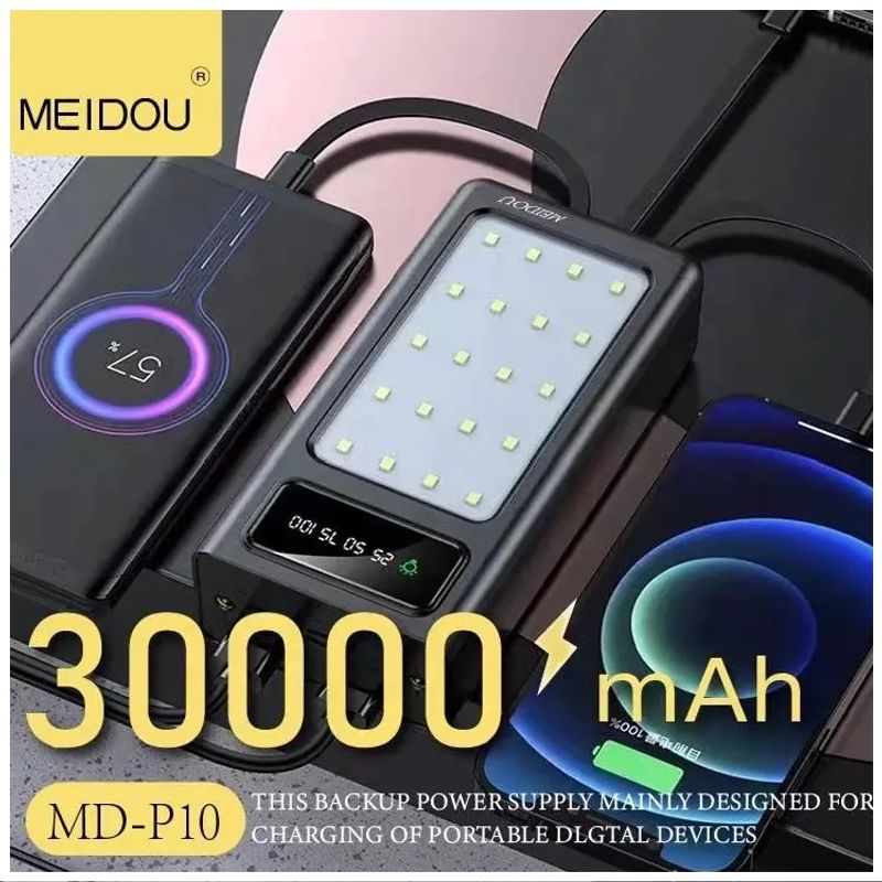 GENERICO - Batería Portátil 30000mAh con Carga Rápida y Luz LED