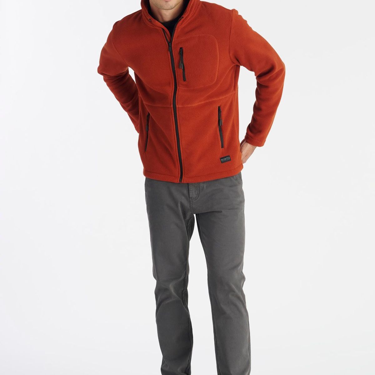 NIMTU - Fleece Alto Del Naranjo Casual Rojo Nimtu