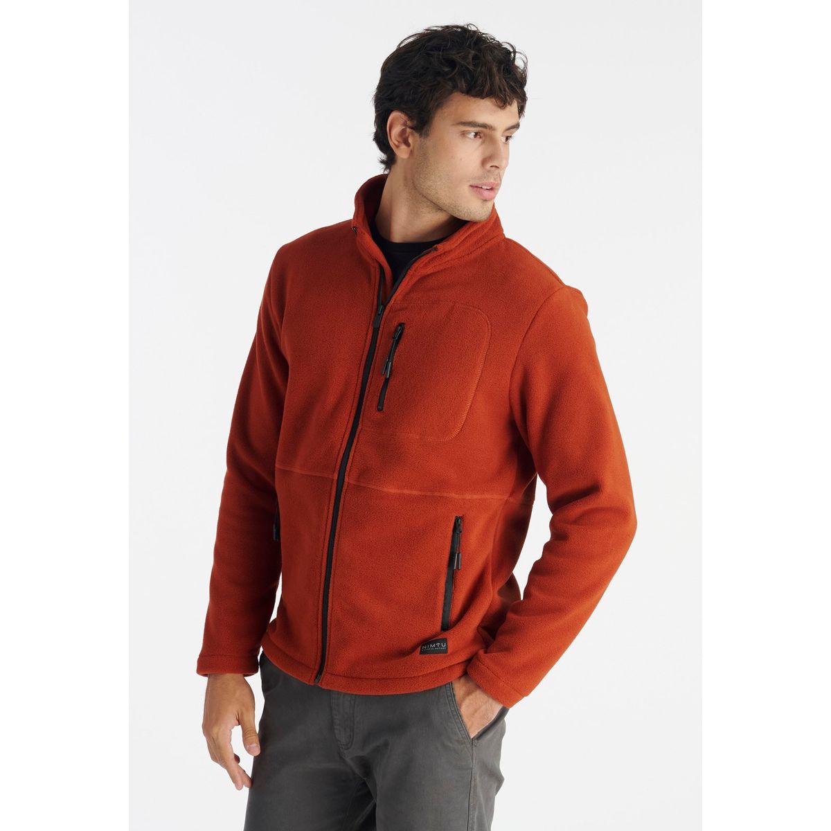 NIMTU - Fleece Alto Del Naranjo Casual Rojo Nimtu