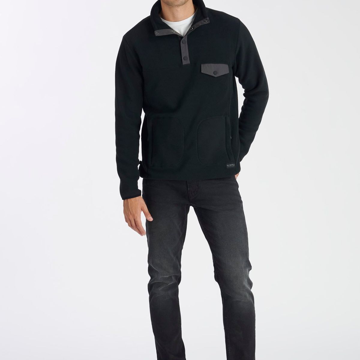 NIMTU - Fleece Tronador Casual Negro Nimtu
