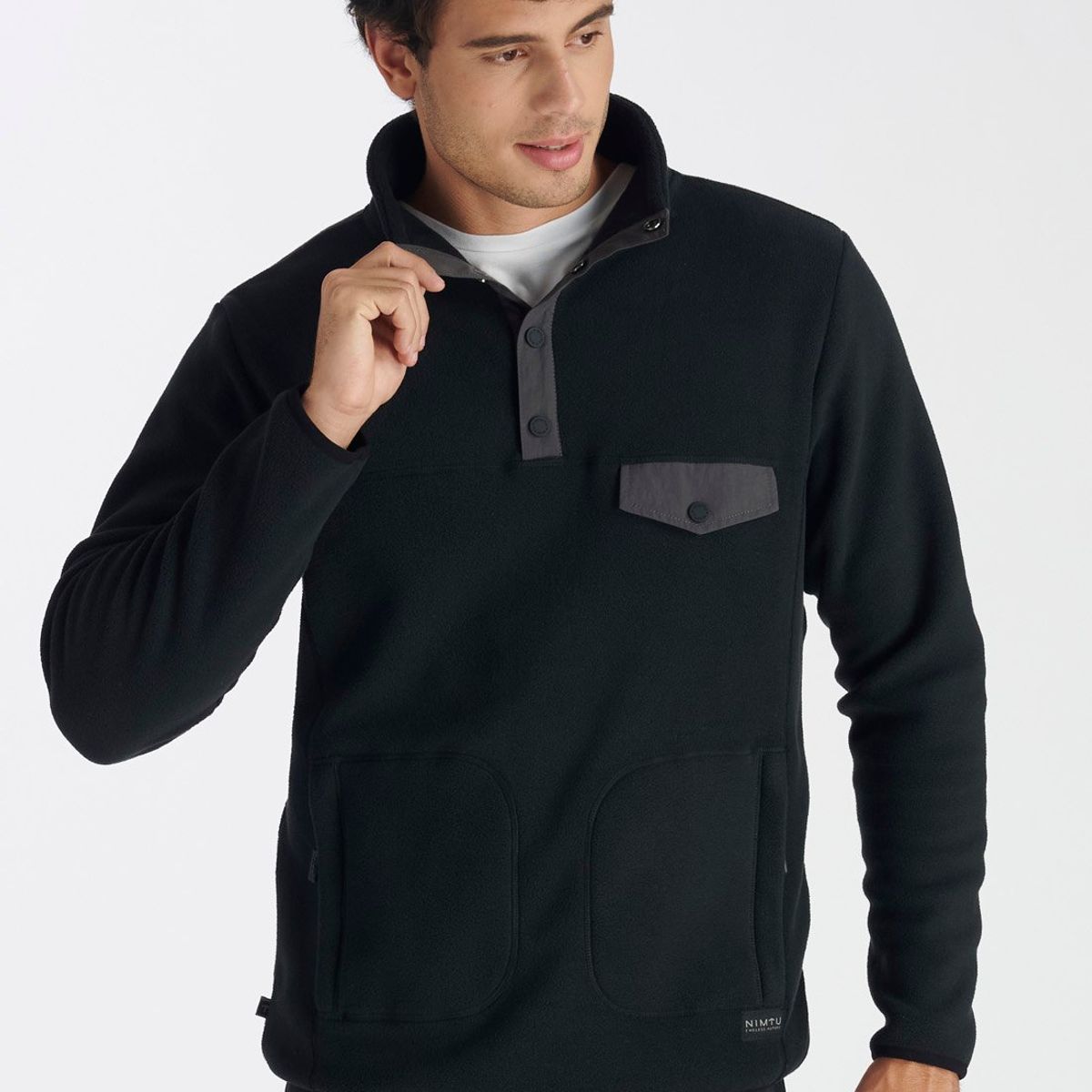 NIMTU - Fleece Tronador Casual Negro Nimtu