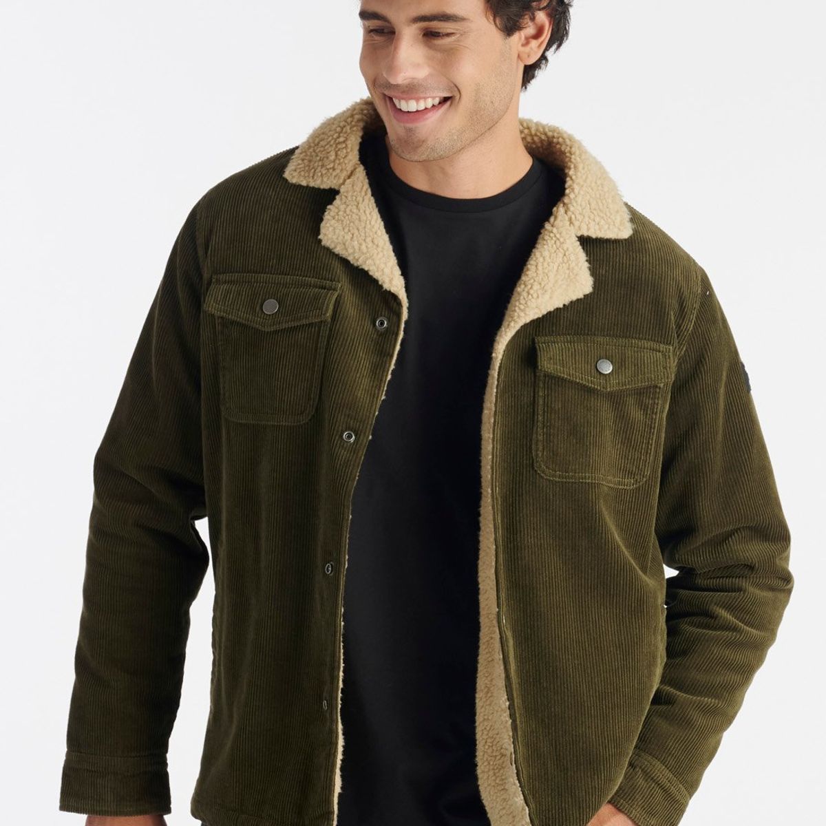 NIMTU - Chaqueta Corduroy Casual Verde Nimtu