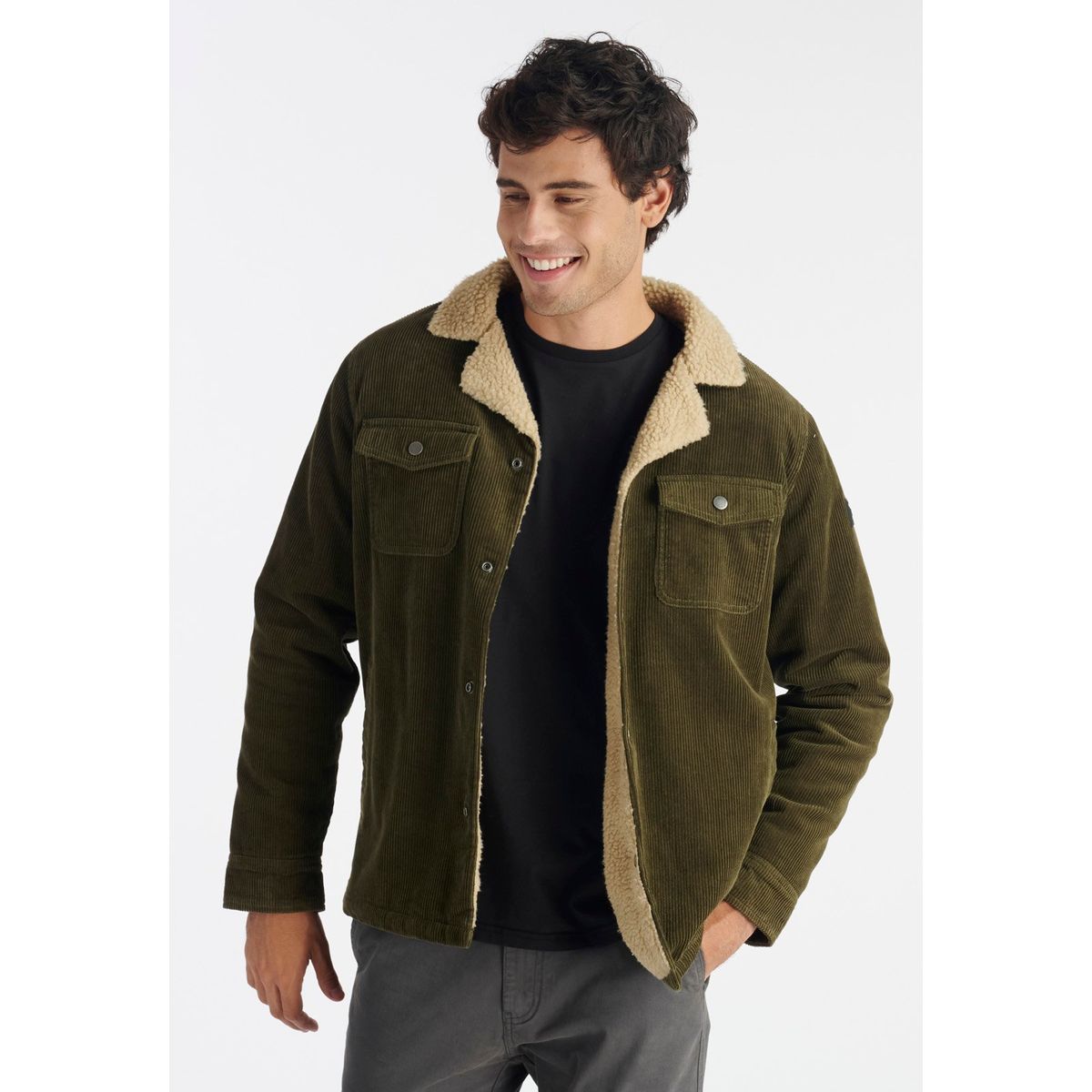 NIMTU - Chaqueta Corduroy Casual Verde Nimtu