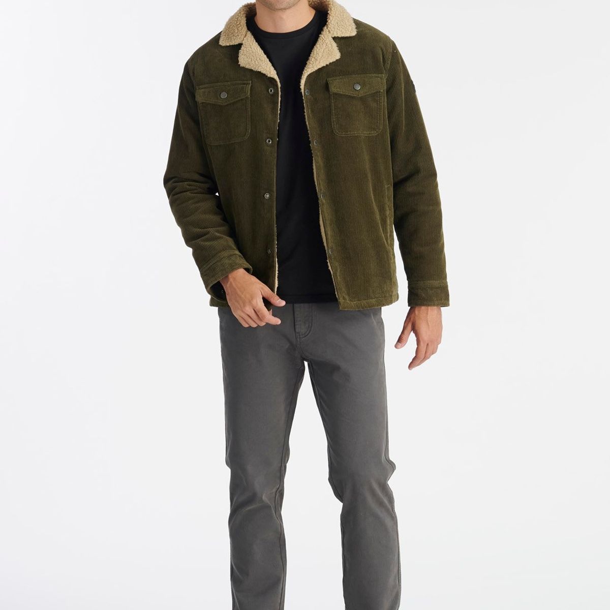 NIMTU - Chaqueta Corduroy Casual Verde Nimtu