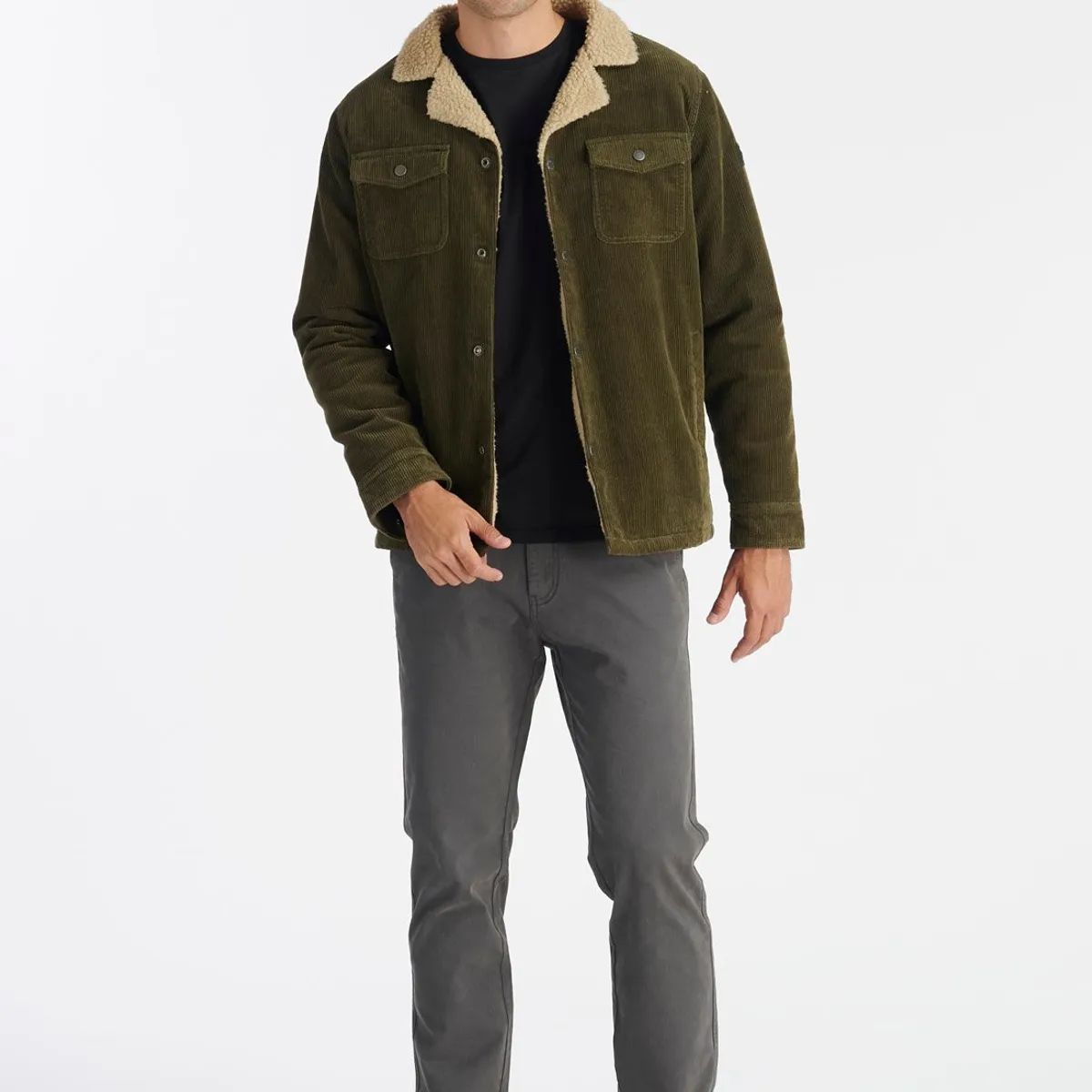 NIMTU - Chaqueta Corduroy Casual Verde Nimtu