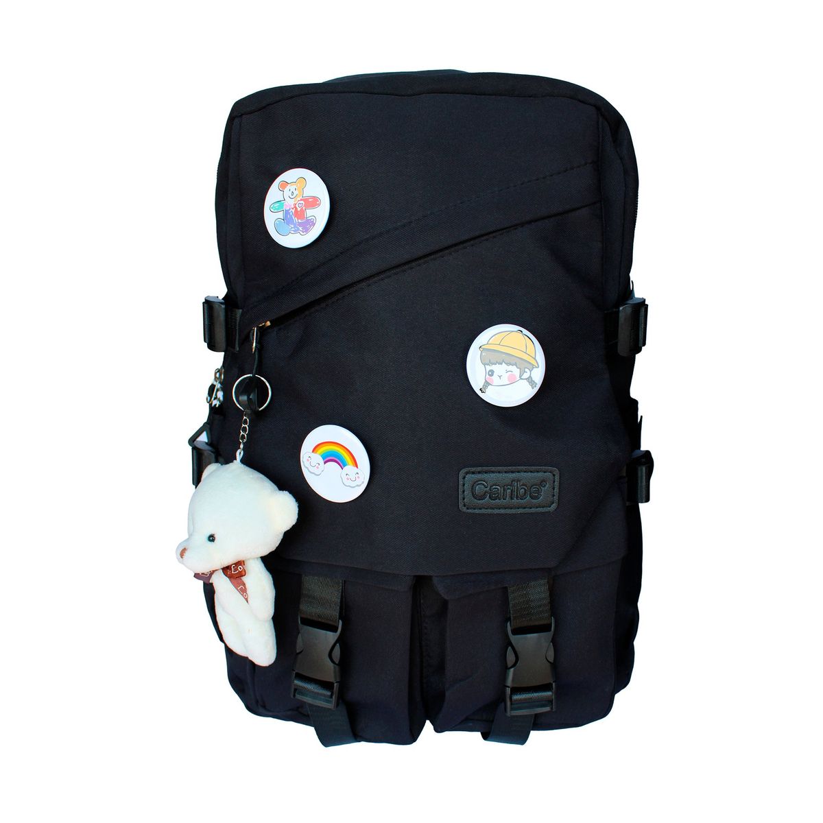 GENERICO - Mochila Bolso Escolar Juvenil Para Niñas Negra