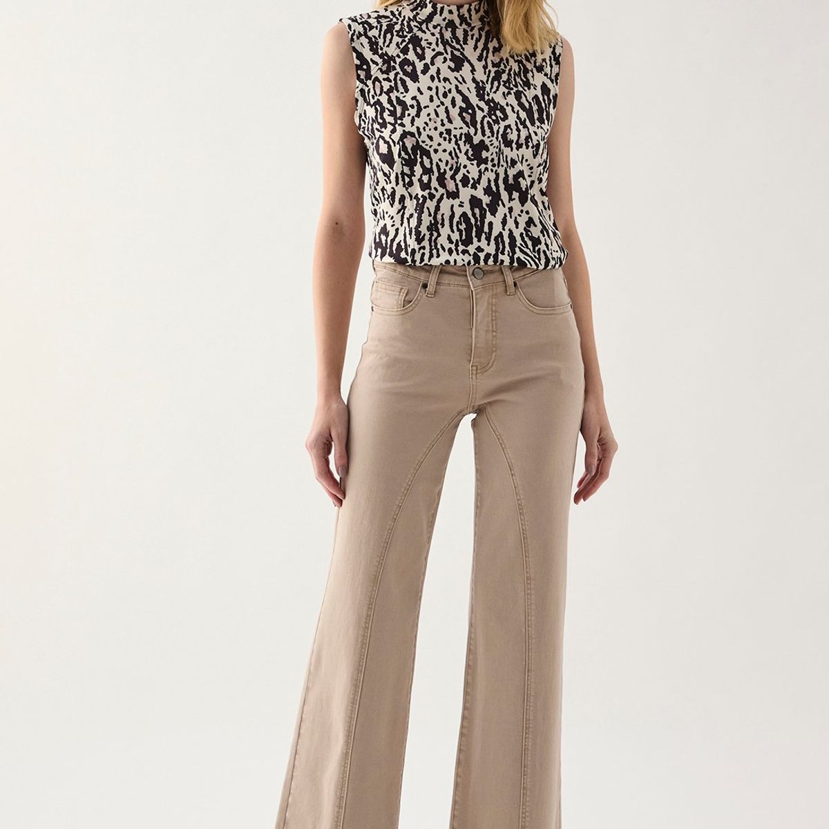 ASH - Jeans Wide Beige Mujer Ash