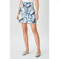 IO - Falda Corta Beige Mujer