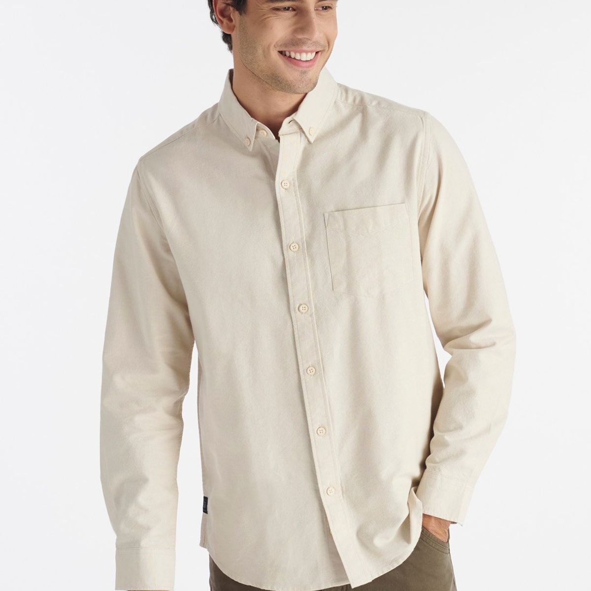 NIMTU - Camisa Oxford Laurel Casual Beige Nimtu