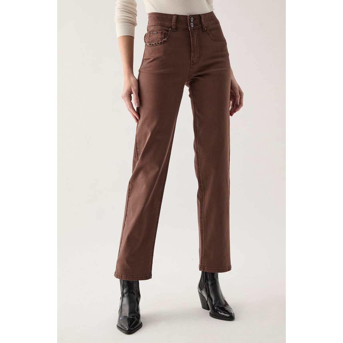 ASH - Jeans Straight Café Moro Mujer Ash