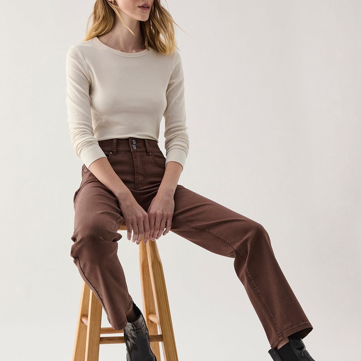 ASH - Jeans Straight Café Moro Mujer Ash