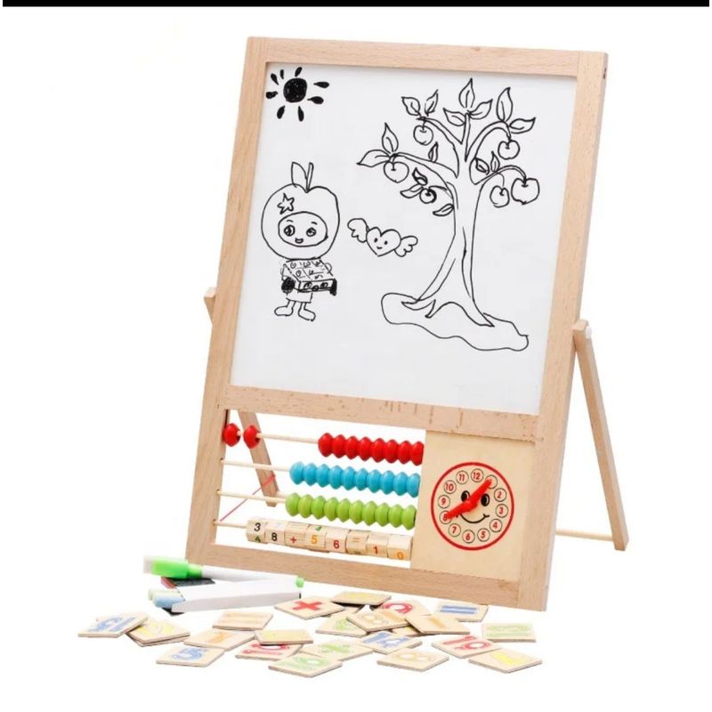 GENERICO - Pizarra Magnética Doble Para Niños Educativa C Accesorios
