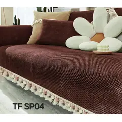 GENERICO - Cubierta funda de sofa mat pompom set completo