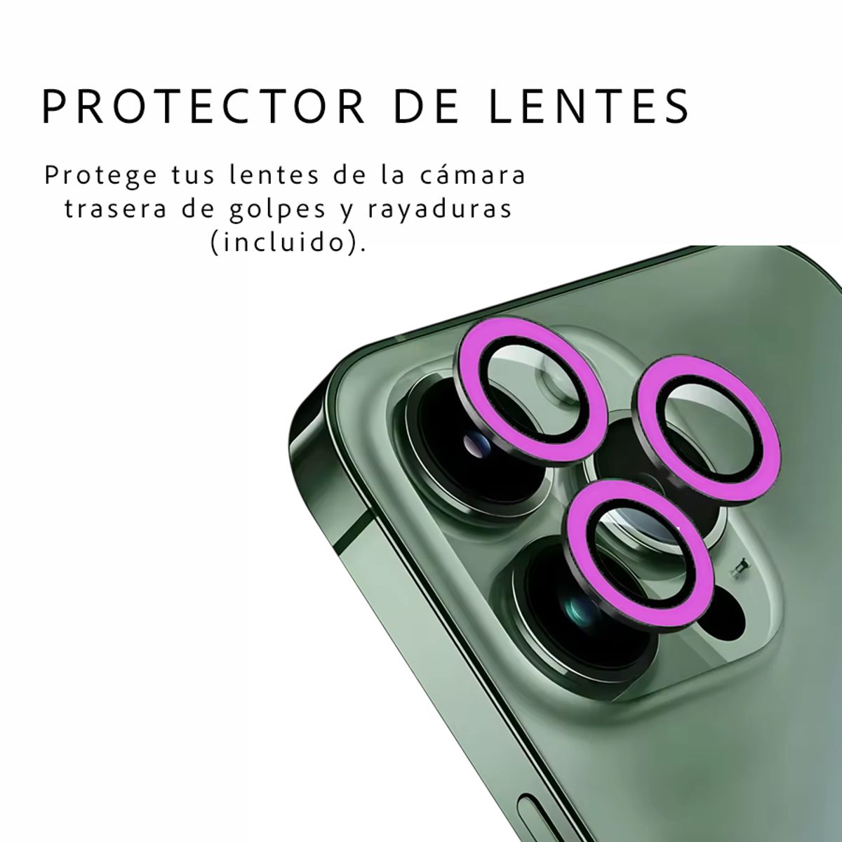 GENERICO - Carcasa Neon Con Lentes Para iPhone 15 Pro Max Rosado