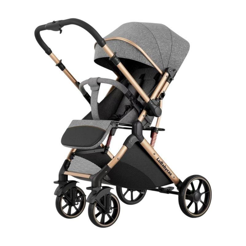 LUBABYCAS - Coche De Paseo Reversible Con Cubre Pies B1 Gris LuBabycas
