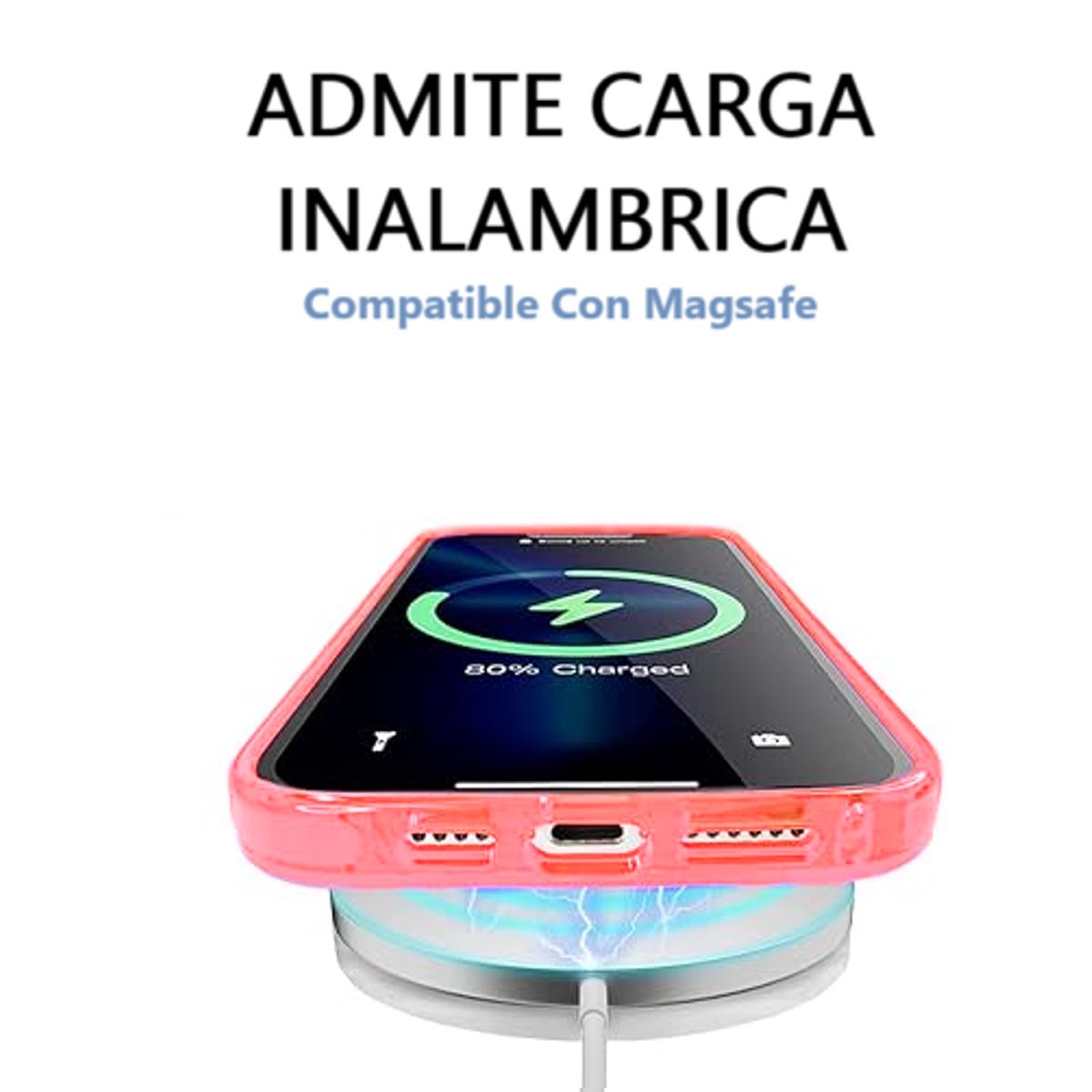 GENERICO - Carcasa Neon Con Lentes Para iPhone 15 Pro Max Rojo