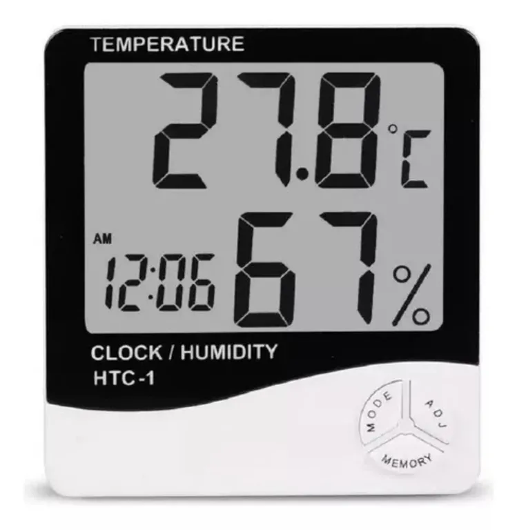 GENERICO Termohigrómetro Digital Htc-1 Higrometro Termometro Reloj Ambiental