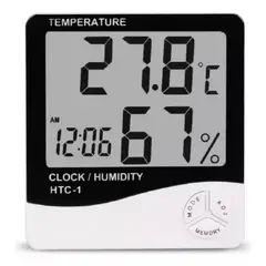 GENERICO - Termohigrómetro Digital Htc-1 Higrometro Termometro Reloj Ambiental