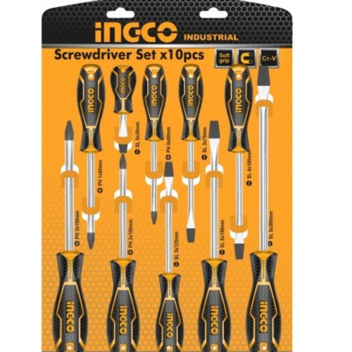 INGCO - Kit Set Juego Destornilladores 10 Pzas Ingco Hksd1028