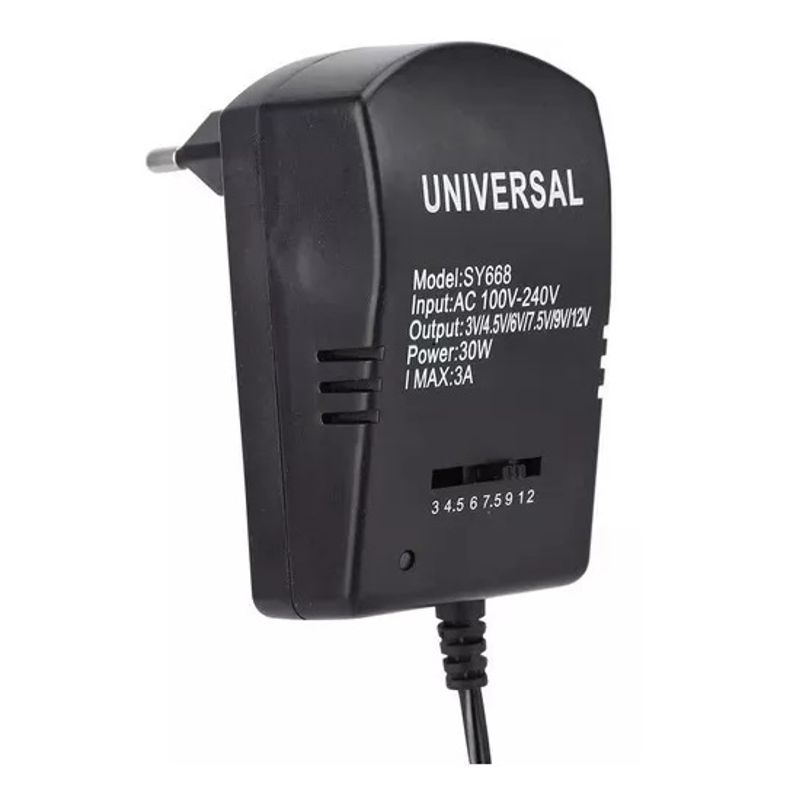 GENERICO - Cargador Universal Regulable 30w 3v A 12v 6puntas Removibles