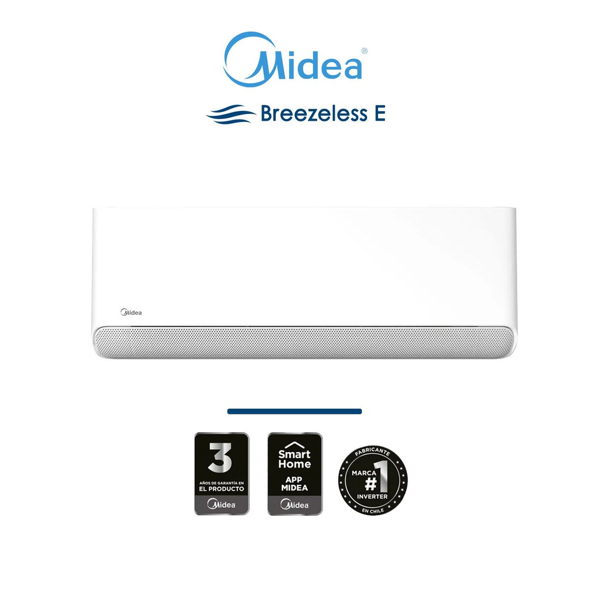 MIDEA - Aire Acondicionado Midea 18.000 BTU - Inverter Breezeless Wifi