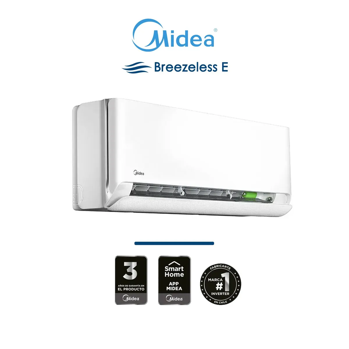 MIDEA - Aire Acondicionado Midea 18.000 BTU - Inverter Breezeless Wifi