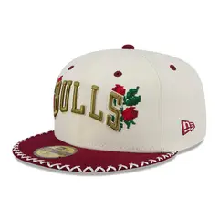 NEW ERA - Gorra 59Fifty NBA Chicago Bulls Novelty Stitch White