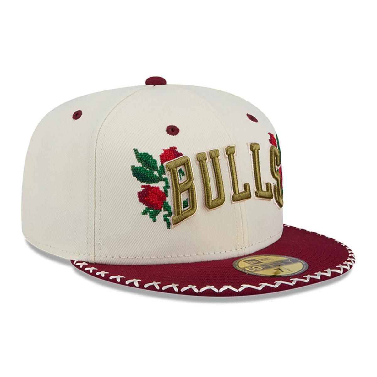 NEW ERA - Gorra 59Fifty  NBA Chicago Bulls Novelty Stitch White