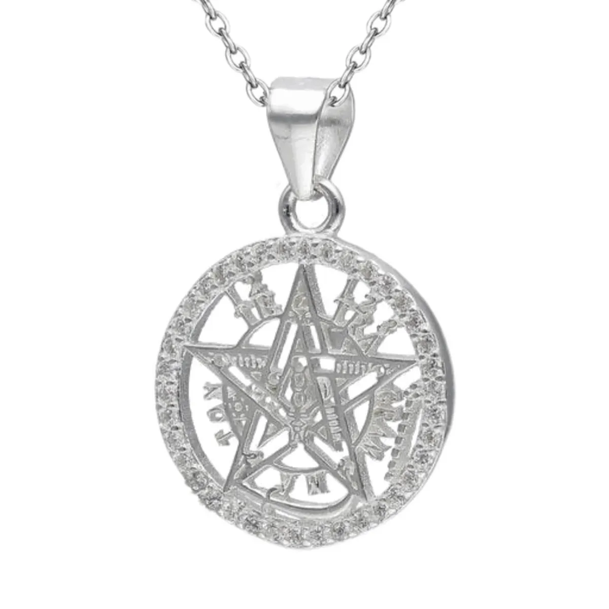 GENERICO - Collar Tetragrammaton Plata 925 con circones Protección