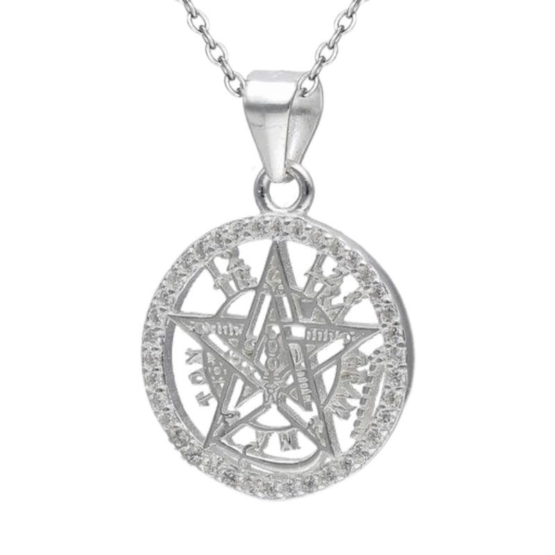 GENERICO - Collar Tetragrammaton Plata 925 con circones Protección