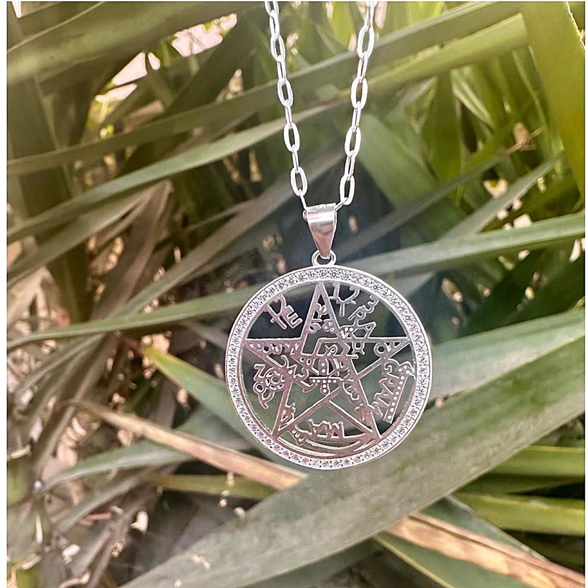 GENERICO - Collar Tetragrammaton Plata 925 con circones Protección