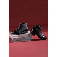 GIANI DAFIRENZE - Botines Mujer De Cuero Alca Negro C9.
