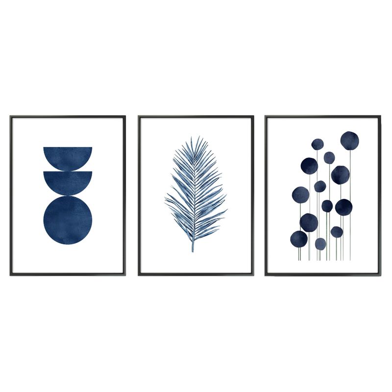 GENERICO - SET 3 CUADROS DECORATIVOS TRILOGIA AZUL