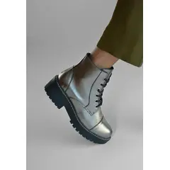 GIANI DAFIRENZE - Botines Mujer De Cuero Tiuque Metálico C20