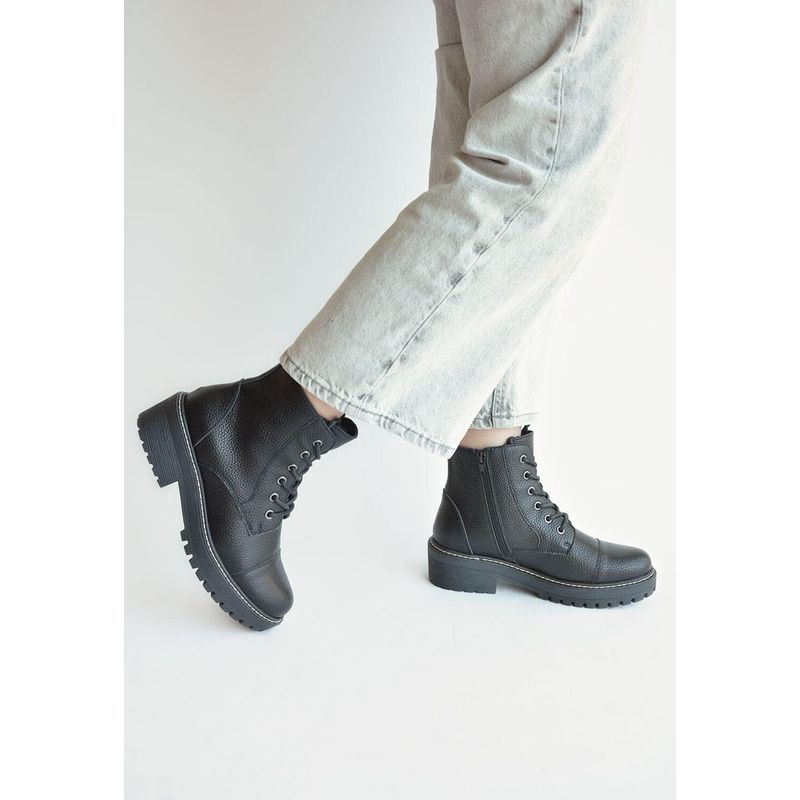 GIANI DAFIRENZE - Botines Mujer De Cuero Tiuque Negro C21