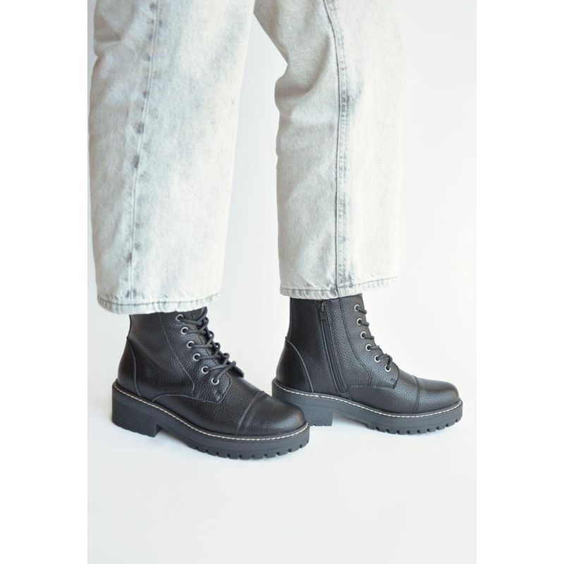 GIANI DAFIRENZE - Botines Mujer De Cuero Tiuque Negro C21