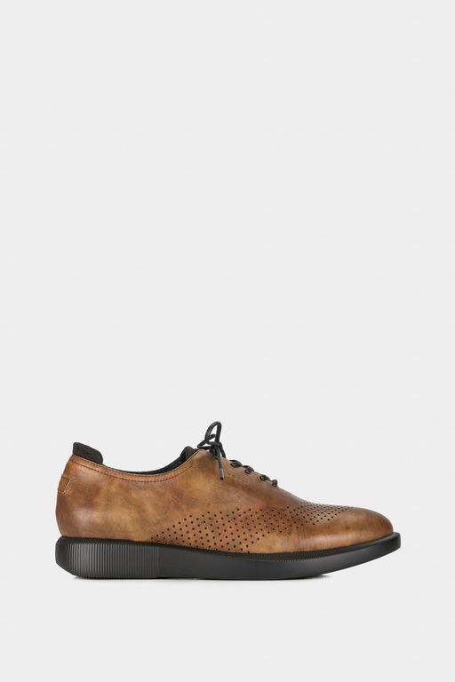 Vélez Zapatos Cordón Dalí De Cuero Para Hombre Vintage Café