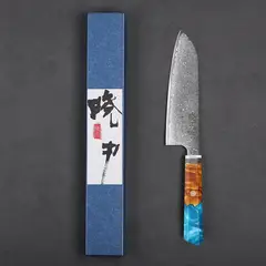 GENERICO - Cuchillo Santoku 7 Damasco 67 Capas Chef Japonés