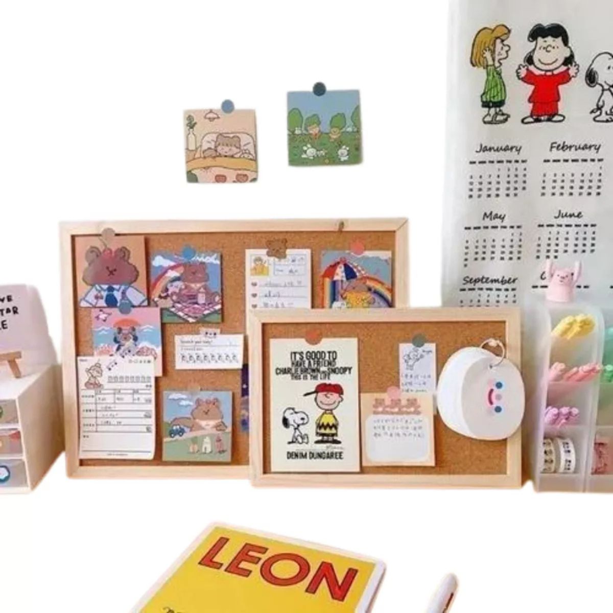 MOTARRO - Pizarra Corcho 40x60cm Borde De Madera + Fijadores