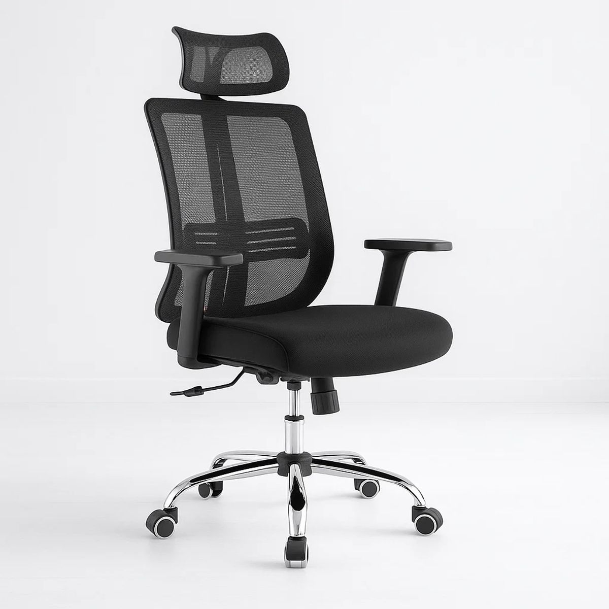 KLIK - Silla de oficina mesh negra ejecutiva con apoyabrazos y cabeza