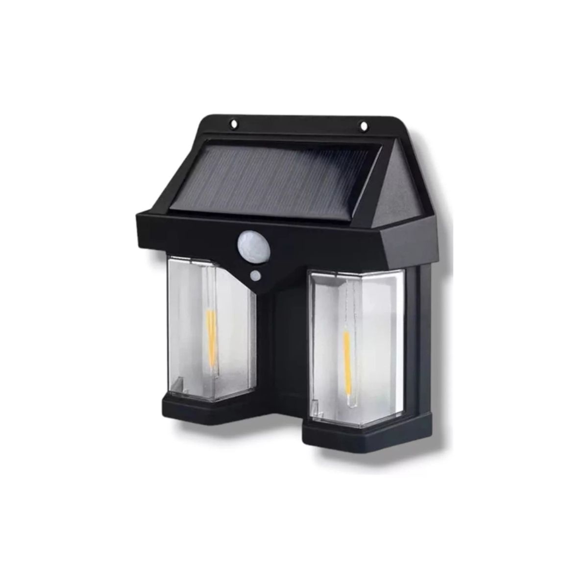 GENERICO - Lampara Aplique Solar Led Farol Pared para Exterior negro 2W