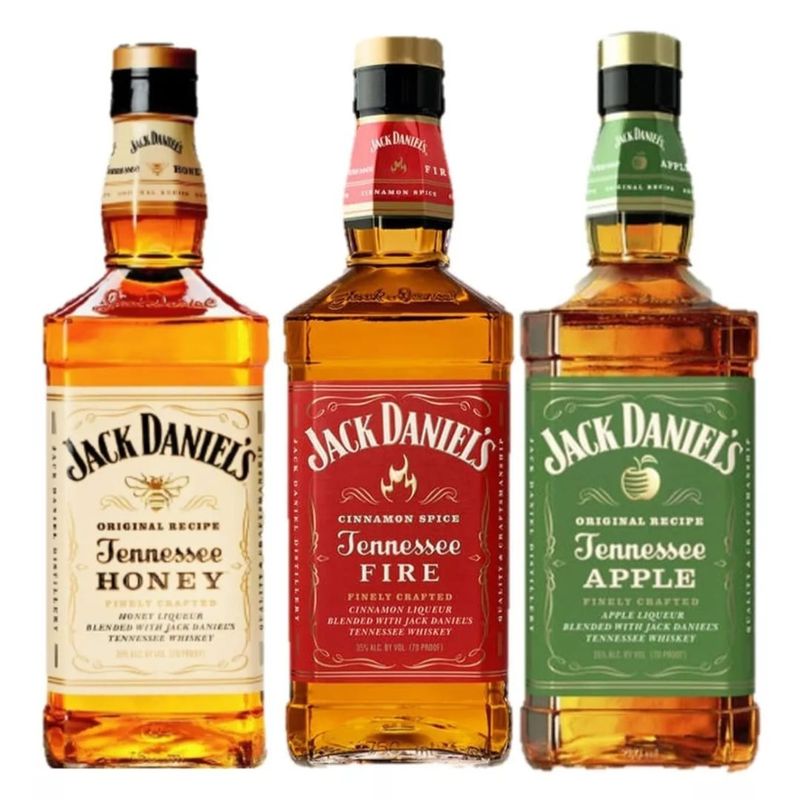 JACK DANIELS - Pack Jack Daniel´s 750ml Sabores Honey Apple Fire