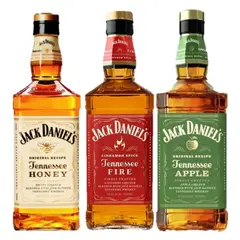 JACK DANIELS - Pack Jack Daniel´s 750ml Sabores Honey Apple Fire