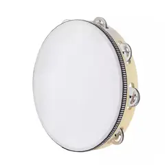 HENDRIX - Pandero Madera Con Parche 10” Sonajas Metal