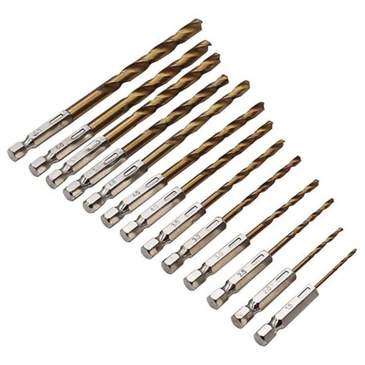 13 Brocas Hss Titanio Toma Hexagonal Para Metal Madera, marca GENERICO - Foto 2