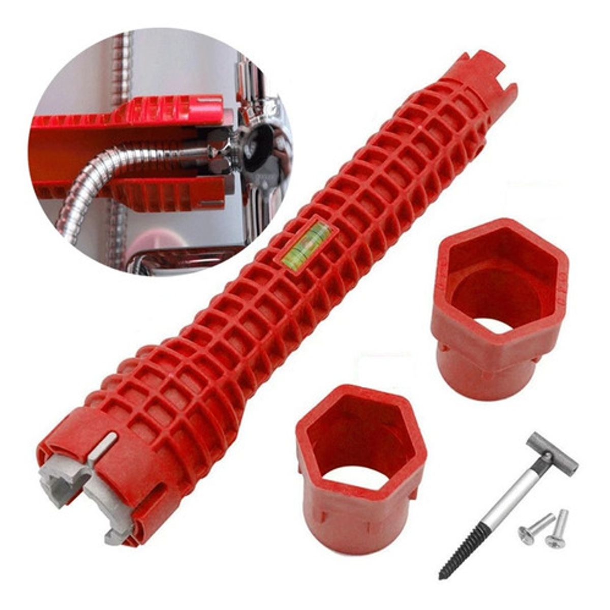 GENERICO - Llave Tubo Multiuso Tuerca Flexible Grifo Caño 8 En 1