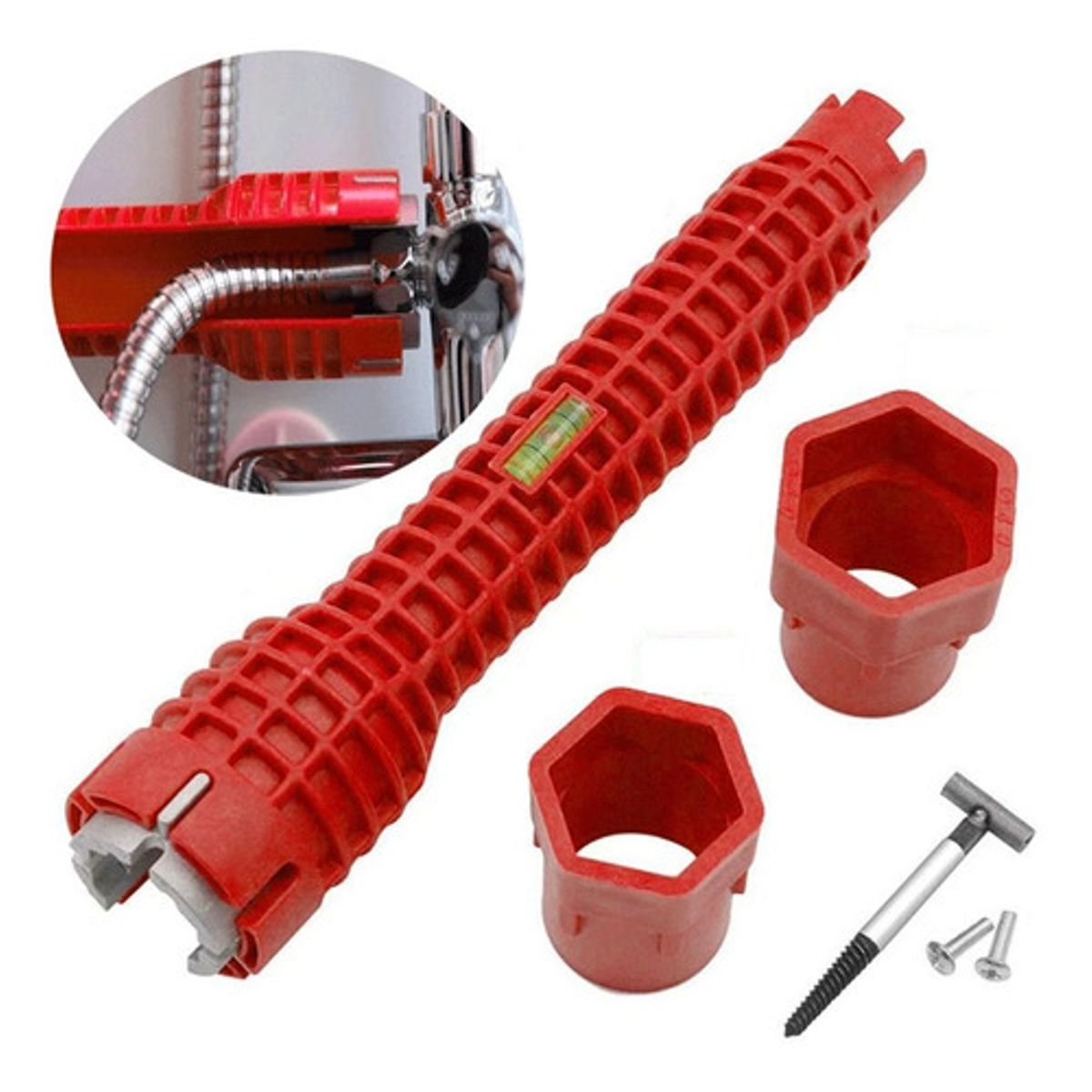 GENERICO - Llave Tubo Multiuso Tuerca Flexible Grifo Caño 8 En 1