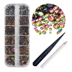 GENERICO - 1220 Hotfix Arcoíris Y Cristal Diamante Ss6-30 Strass Uña