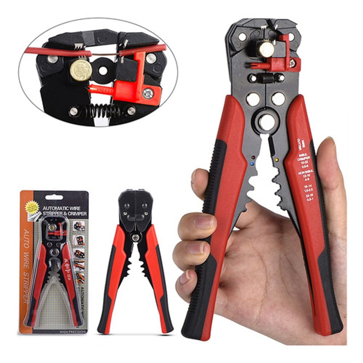 GENERICO - Alicate Pelacable Cortacable Crimpeadora Prensa Pinza