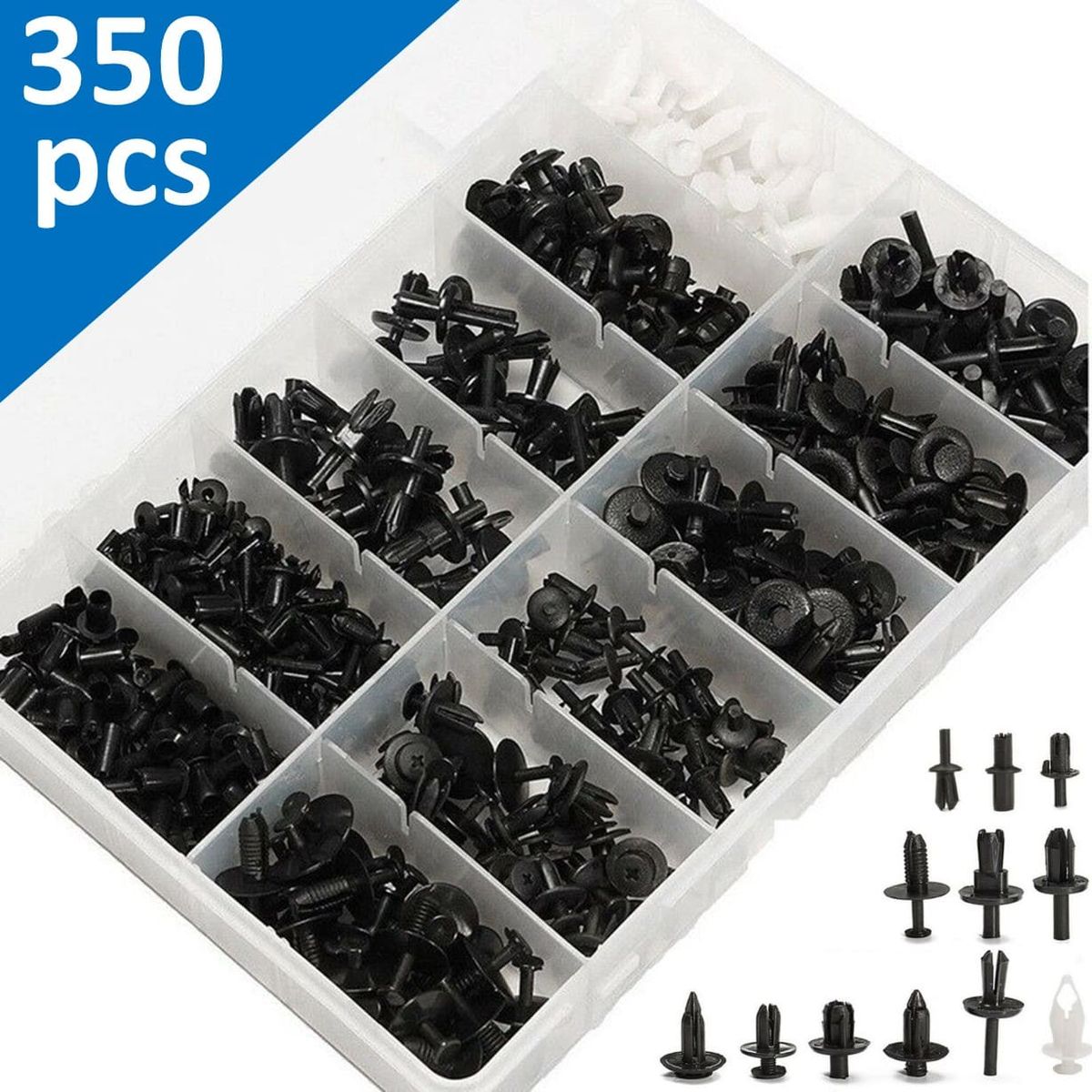 GENERICO - 350 Clips Broche Remache Retención Auto Lata Tapabarro